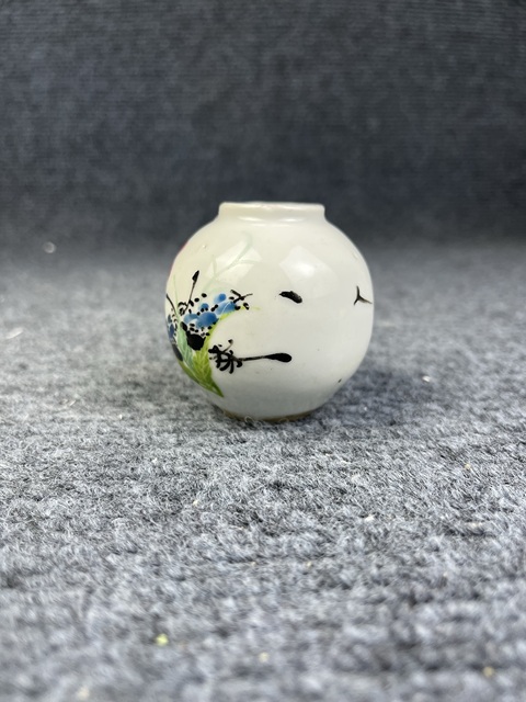 古玩陶瓷粉彩花鳥紋小水盂真品鑒賞圖