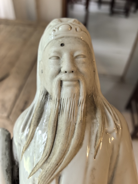 古玩陶瓷白釉祿星造像真品鑒賞圖
