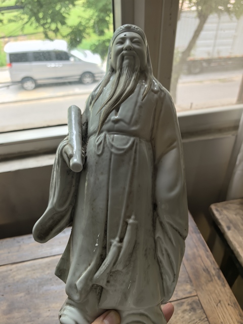 古玩陶瓷白釉祿星造像真品鑒賞圖