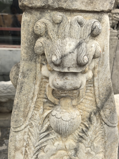 古玩雜項漢白玉花瓶真品鑒賞圖