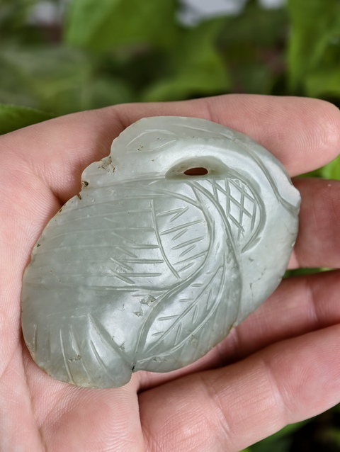 古玩玉器鵝銜蓮真品鑒賞圖