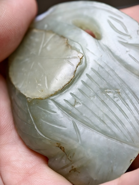 古玩玉器鵝銜蓮真品鑒賞圖