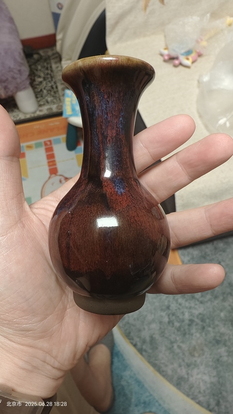古玩陶瓷窯變釉瓶真品鑒賞圖