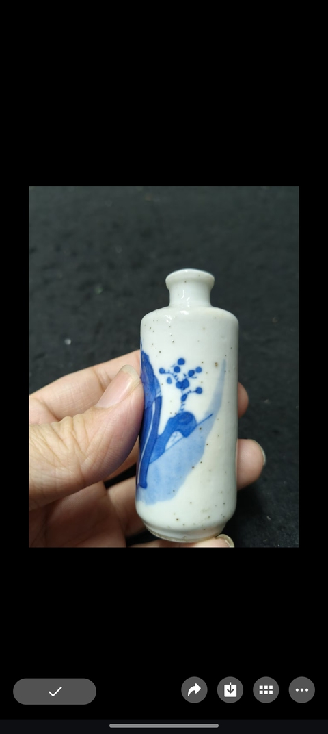 古玩陶瓷攜琴訪(fǎng)友青花鼻煙壺真品鑒賞圖