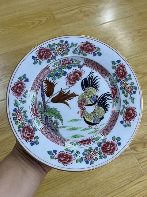 古玩陶瓷大雞圖盤真品鑒賞圖