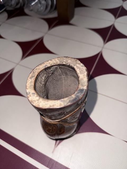 古玩雜項羅漢竹雕刻筆筒真品鑒賞圖