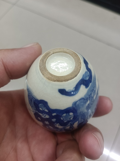 古玩陶瓷煨瓷青花教子折桂圖罐真品鑒賞圖