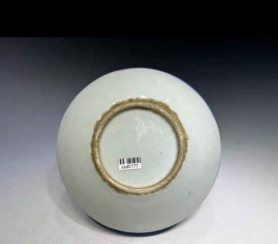 古玩陶瓷日本江戶青花柳蔭雙駿蓋碗真品鑒賞圖