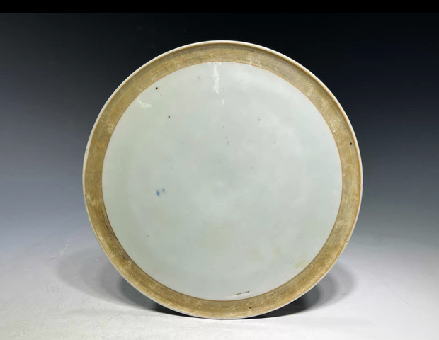 古玩陶瓷日本江戶青花柳蔭雙駿蓋碗真品鑒賞圖
