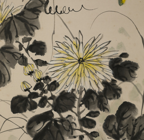 古玩字畫紅葉晴來忽有蟬真品鑒賞圖