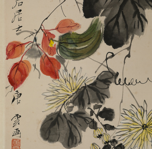 古玩字畫紅葉晴來忽有蟬真品鑒賞圖