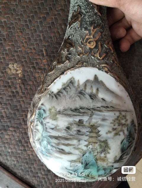古玩陶瓷粉彩山水人物琵琶瓷塑真品鑒賞圖