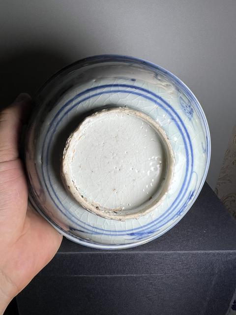 古玩陶瓷青花高士圖茶碗真品鑒賞圖