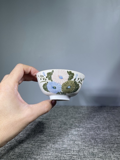 古玩陶瓷民國.釉下彩花卉紋茶碗拍賣,當前價格0元
