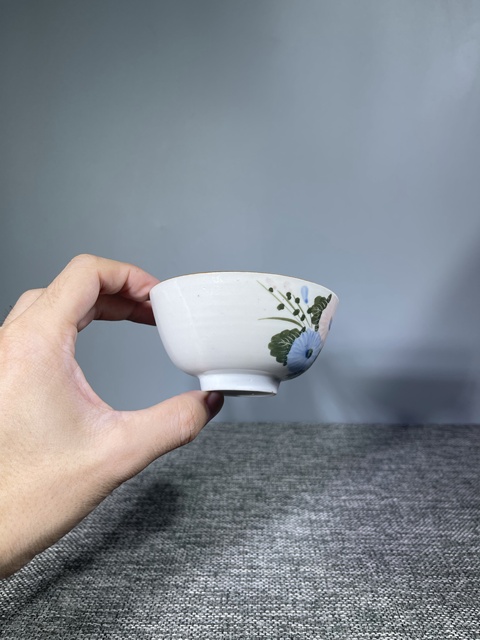 古玩陶瓷民國.釉下彩花卉紋茶碗拍賣,當前價格0元