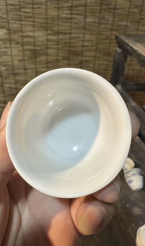 古玩陶瓷德化白瓷仰鐘杯真品鑒賞圖
