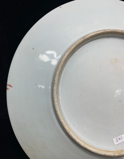 古玩陶瓷晚清廣彩盤真品鑒賞圖