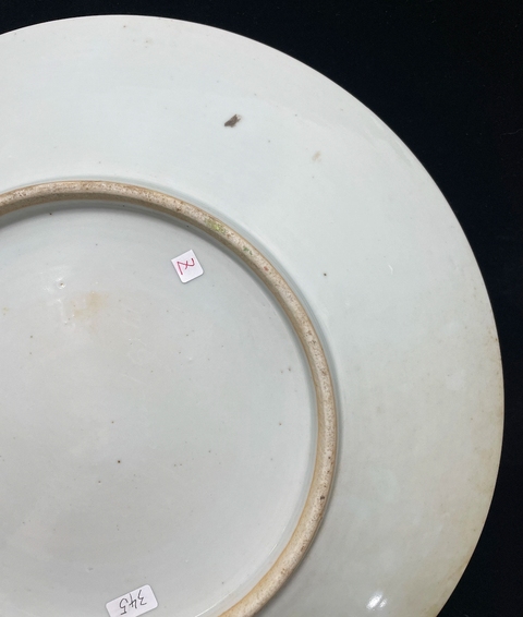 古玩陶瓷晚清廣彩盤真品鑒賞圖