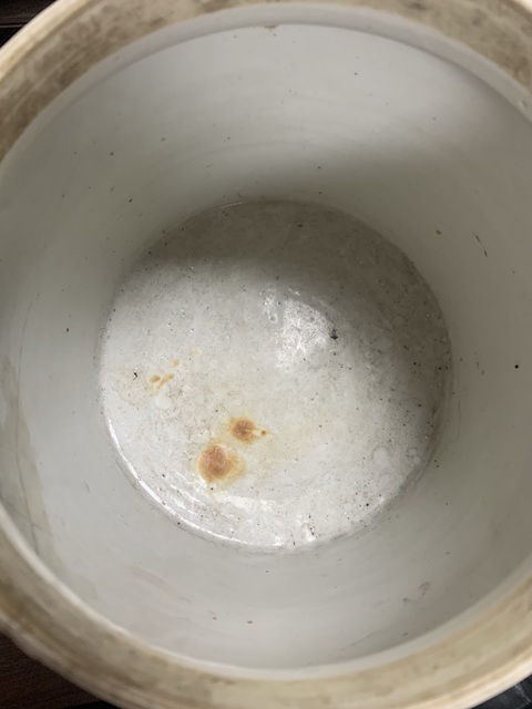 古玩陶瓷青花花卉紋粥罐真品鑒賞圖