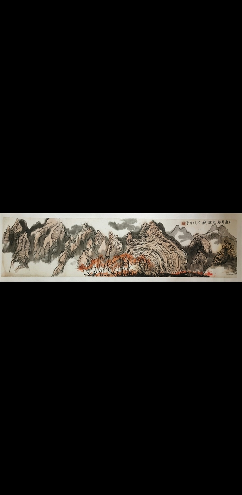 古玩字畫已故老中美協(xié)會(huì)員中國海底繪畫創(chuàng)始人吳青江千巖萬壑圖拍賣,當(dāng)前價(jià)格1488元