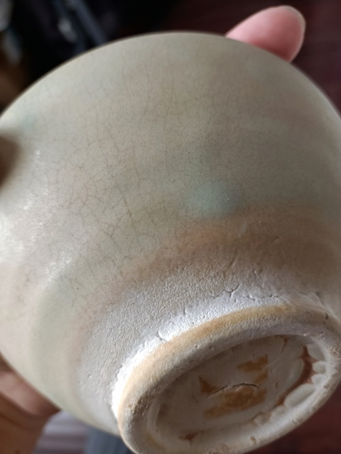 古玩陶瓷五代耀州窯滿釉支燒盞真品鑒賞圖