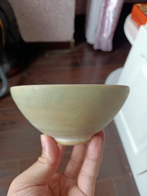 古玩陶瓷五代耀州窯滿釉支燒盞真品鑒賞圖