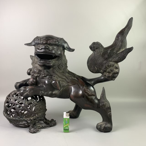 古玩銅器銅獅子擺件真品鑒賞圖