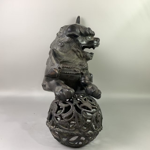 古玩銅器銅獅子擺件真品鑒賞圖