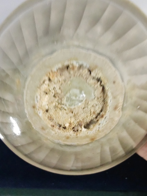 古玩陶瓷耀州窯團菊盞真品鑒賞圖