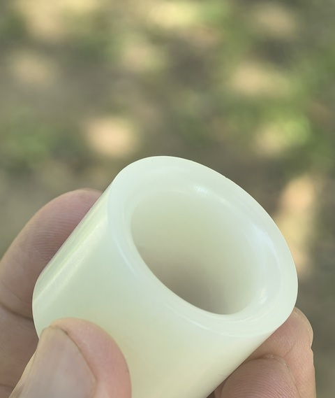 古玩玉器和田玉雕“素紋扳指”真品鑒賞圖