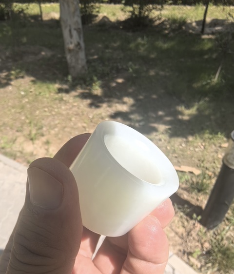 古玩玉器和田玉雕“素紋扳指”真品鑒賞圖
