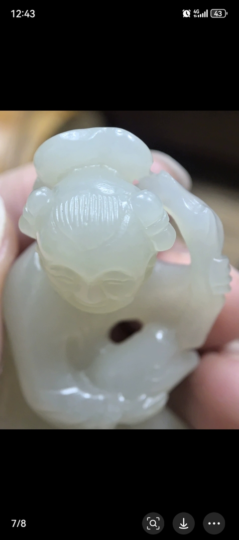 古玩玉器和田玉雕“羲之愛鵝”把件真品鑒賞圖