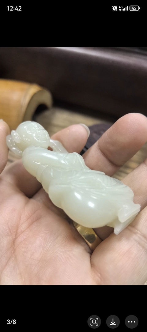 古玩玉器和田玉雕“羲之愛鵝”把件真品鑒賞圖