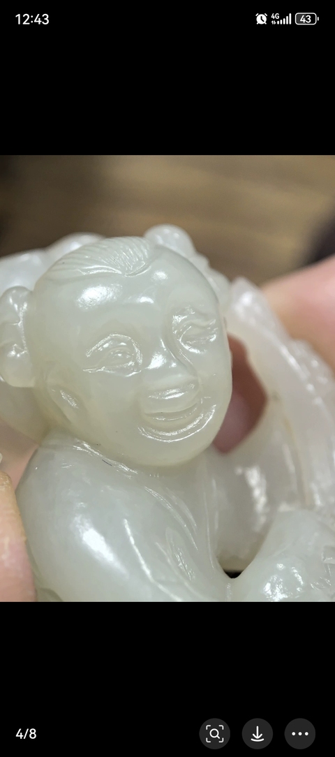 古玩玉器和田玉雕“羲之愛鵝”把件真品鑒賞圖