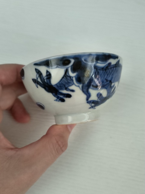 古玩陶瓷青花龍紋杯真品鑒賞圖