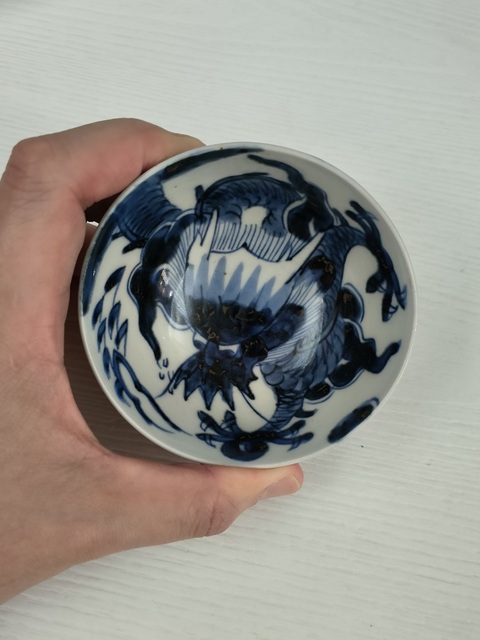 古玩陶瓷青花龍紋杯真品鑒賞圖