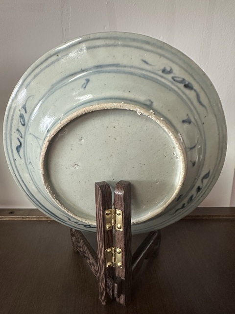 古玩陶瓷青花松鶴延年圖盤真品鑒賞圖