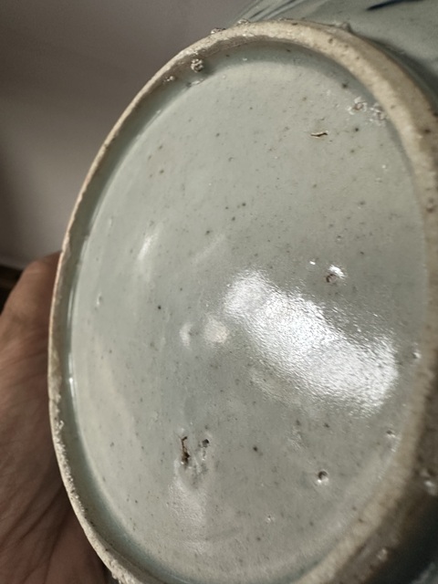 古玩陶瓷青花松鶴延年圖盤真品鑒賞圖