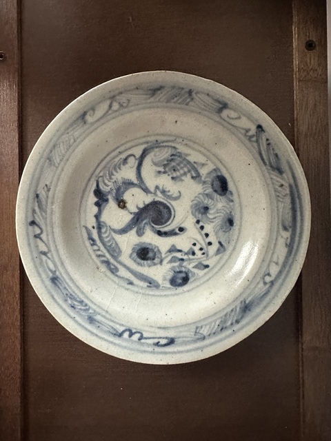古玩陶瓷青花松鶴延年圖盤真品鑒賞圖