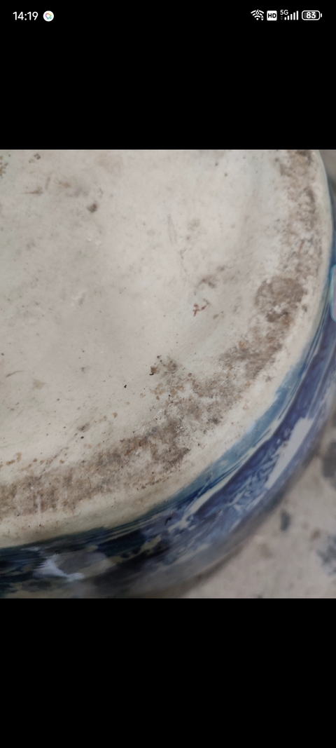 古玩陶瓷青花山水紋洗真品鑒賞圖