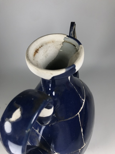 古玩陶瓷霽藍釉執壺真品鑒賞圖