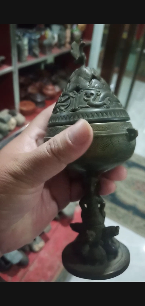 古玩銅器博山爐真品鑒賞圖