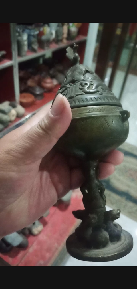 古玩銅器博山爐真品鑒賞圖