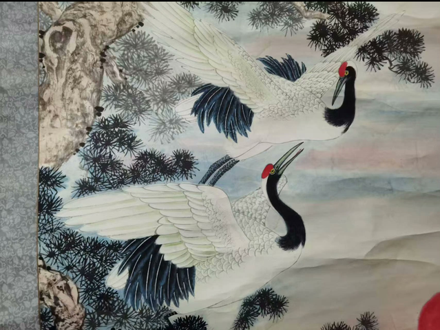 古玩字畫松鶴延年真品鑒賞圖