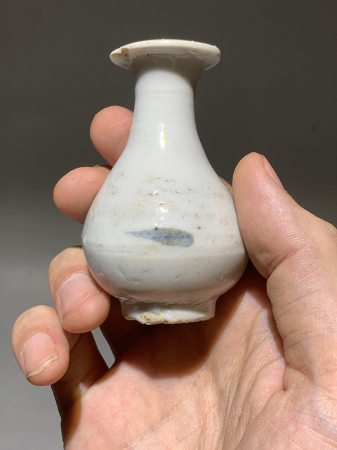 古玩陶瓷明末清初青花花卉紋玉壺春瓶拍賣,當前價格688元