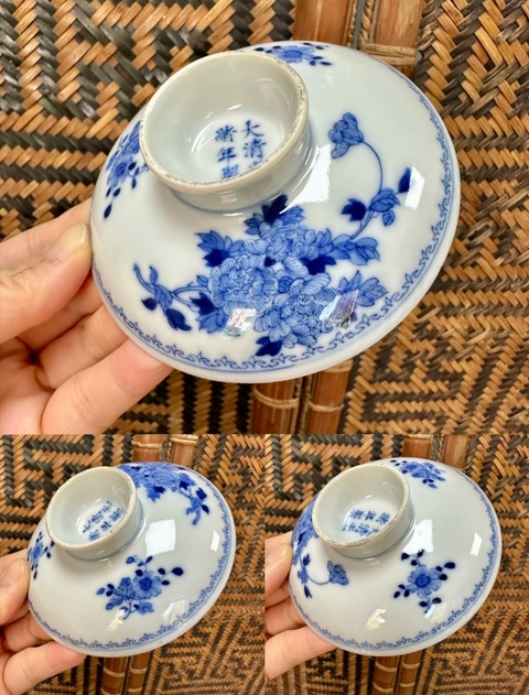 古玩陶瓷花卉紋青花茶器真品鑒賞圖