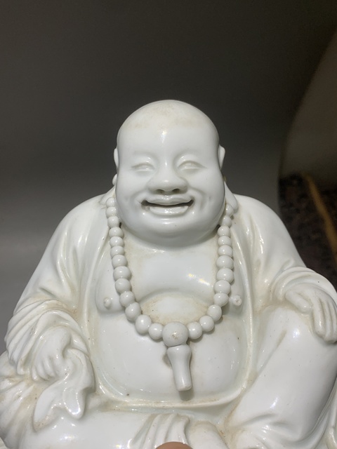 古玩陶瓷德化白瓷彌勒佛坐像真品鑒賞圖