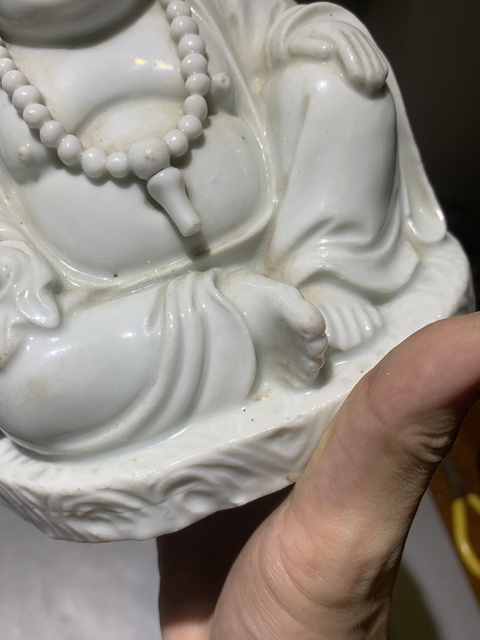古玩陶瓷德化白瓷彌勒佛坐像真品鑒賞圖