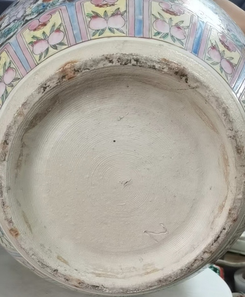 古玩陶瓷粉彩百花不落地案缸真品鑒賞圖