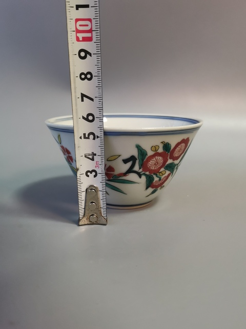 古玩陶瓷青花五彩花卉紋杯真品鑒賞圖
